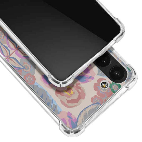 Warm Taupe Floral Galaxy S23 Clear Case