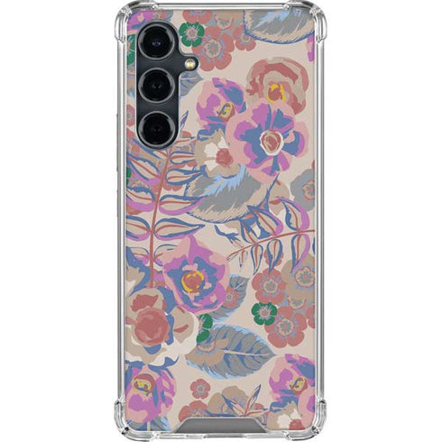 Warm Taupe Floral Galaxy S23 FE Clear Case