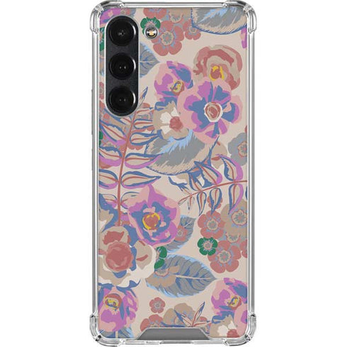 Warm Taupe Floral Galaxy S23 Plus Clear Case