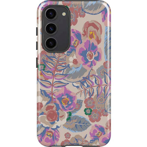Warm Taupe Floral Galaxy S23 Plus Pro Case