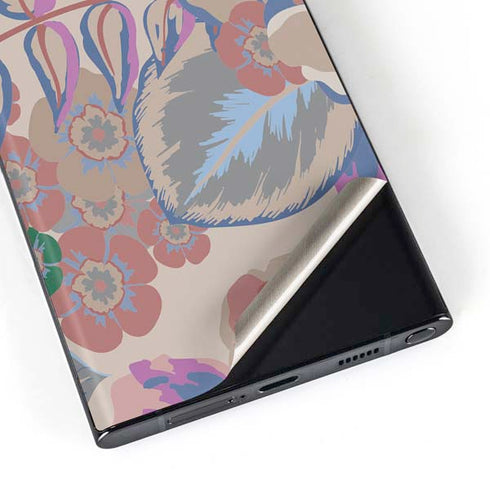 Warm Taupe Floral Galaxy S23 Ultra Skin