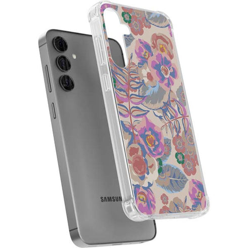 Warm Taupe Floral Galaxy S24 Plus Clear Case