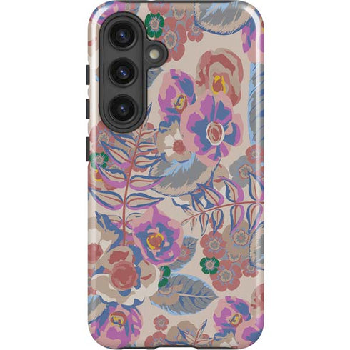 Warm Taupe Floral Galaxy S24 Plus Impact Case