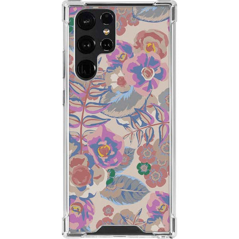 Warm Taupe Floral Galaxy S24 Ultra Clear Case
