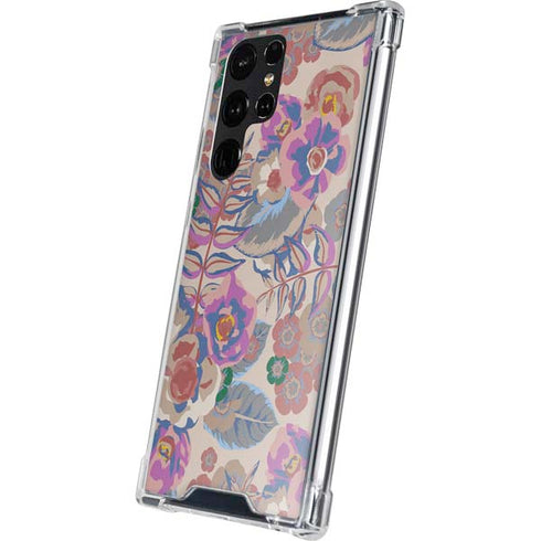 Warm Taupe Floral Galaxy S24 Ultra Clear Case