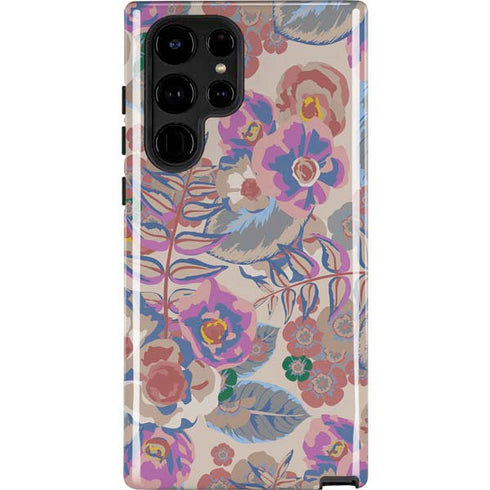 Warm Taupe Floral Galaxy S24 Ultra Impact Case