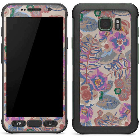Warm Taupe Floral Galaxy S7 Active Skin
