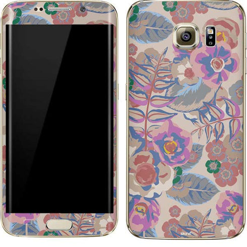 Warm Taupe Floral Galaxy S7 Edge Skin