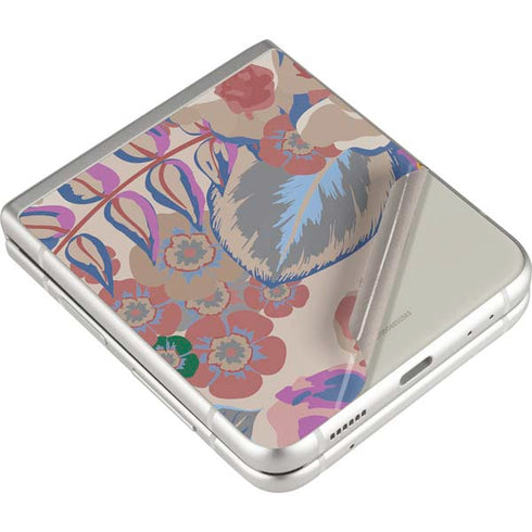 Warm Taupe Floral Galaxy Z Flip3 5G Skin