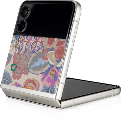 Warm Taupe Floral Galaxy Z Flip3 5G Skin
