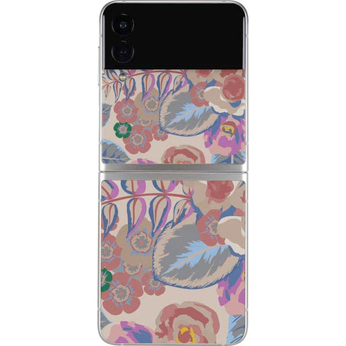Warm Taupe Floral Galaxy Z Flip4 5G Skin