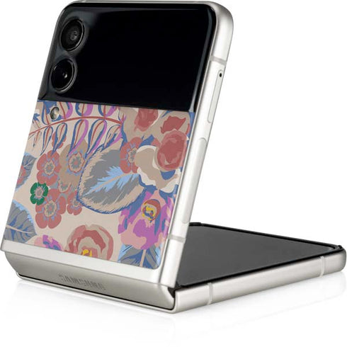 Warm Taupe Floral Galaxy Z Flip4 5G Skin