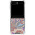 Warm Taupe Floral Galaxy Z Flip5 5G Clear Case