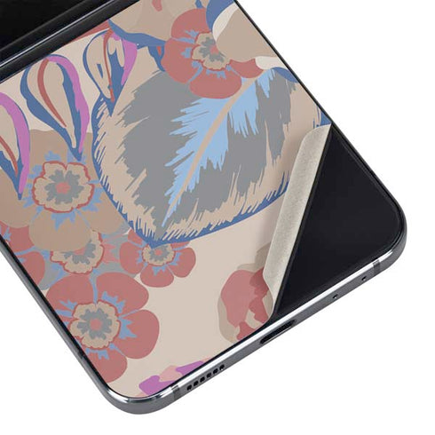 Warm Taupe Floral Galaxy Z Flip5 5G Skin