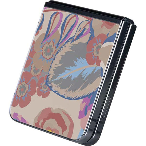 Warm Taupe Floral Galaxy Z Flip5 5G Skin
