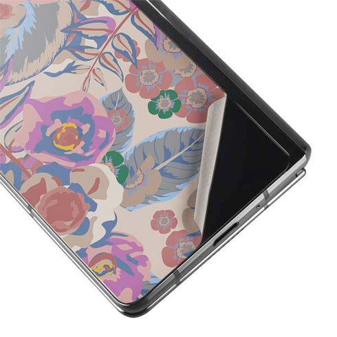 Warm Taupe Floral Galaxy Z Fold2 5G Skin
