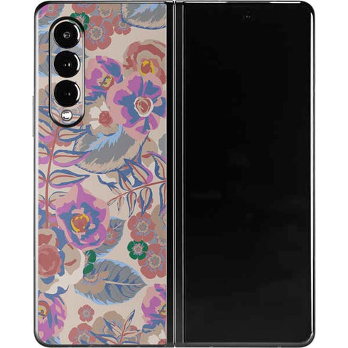 Warm Taupe Floral Galaxy Z Fold3 5G Skin