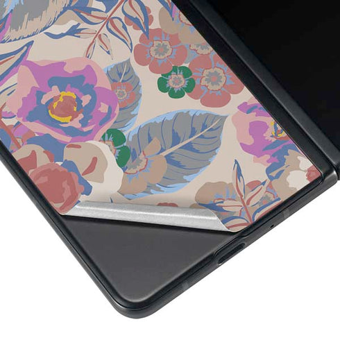 Warm Taupe Floral Galaxy Z Fold3 5G Skin