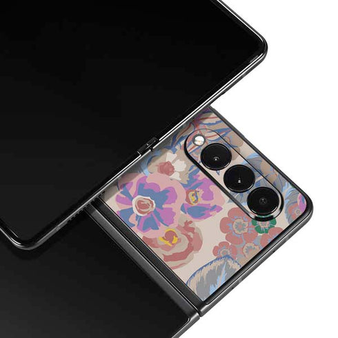 Warm Taupe Floral Galaxy Z Fold3 5G Skin