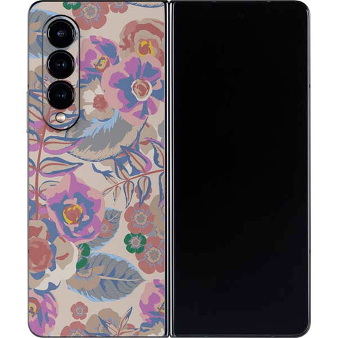 Warm Taupe Floral Galaxy Z Fold4 5G Skin