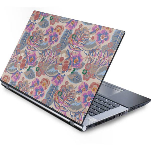 Warm Taupe Floral Generic Laptop Skin