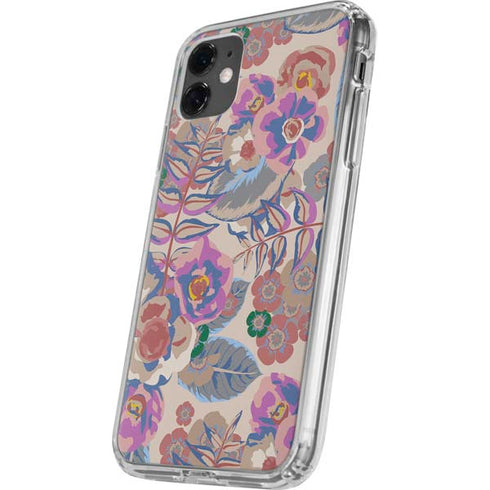 Warm Taupe Floral iPhone 11 Clear Case