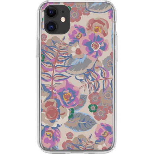 Warm Taupe Floral iPhone 11 Clear Case