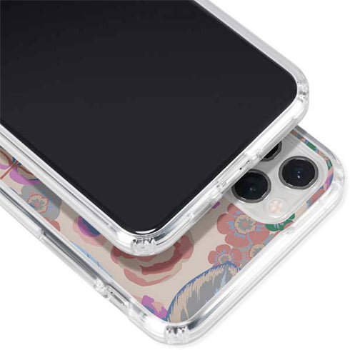 Warm Taupe Floral iPhone 11 Pro Clear Case