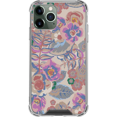 Warm Taupe Floral iPhone 11 Pro Max Clear Case