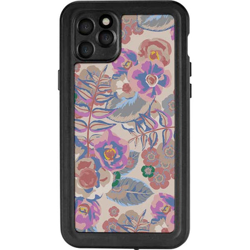 Warm Taupe Floral iPhone 11 Pro Max Waterproof Case