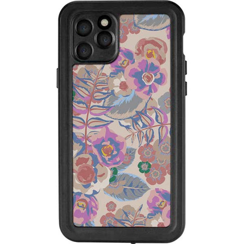 Warm Taupe Floral iPhone 11 Pro Waterproof Case