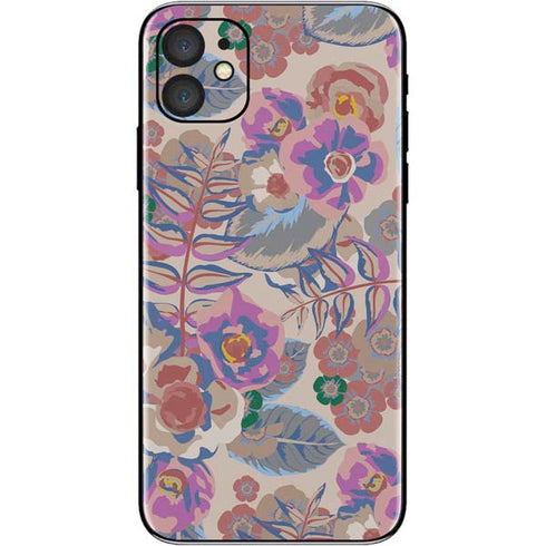 Warm Taupe Floral iPhone 11 Skin