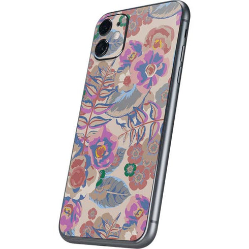 Warm Taupe Floral iPhone 11 Skin