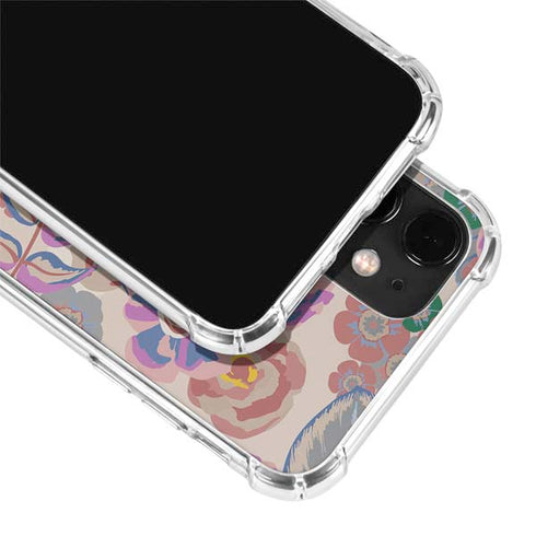 Warm Taupe Floral iPhone 12 Clear Case