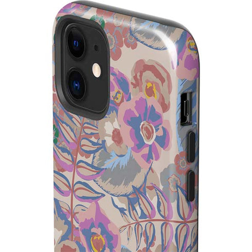 Warm Taupe Floral iPhone 12 Impact Case