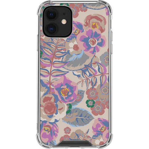 Warm Taupe Floral iPhone 12 Mini Clear Case