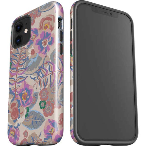 Warm Taupe Floral iPhone 12 Mini Impact Case