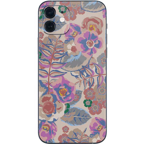 Warm Taupe Floral iPhone 12 Mini Skin