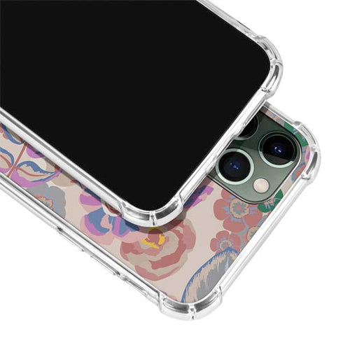 Warm Taupe Floral iPhone 12 Pro Clear Case