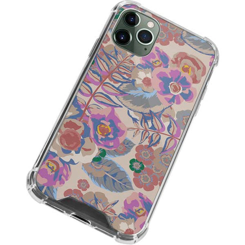 Warm Taupe Floral iPhone 12 Pro Clear Case