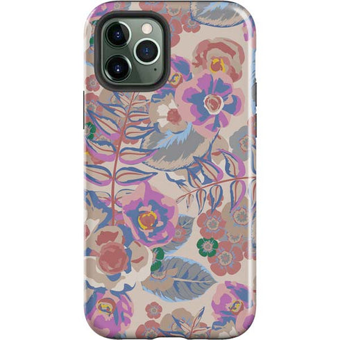 Warm Taupe Floral iPhone 12 Pro Impact Case