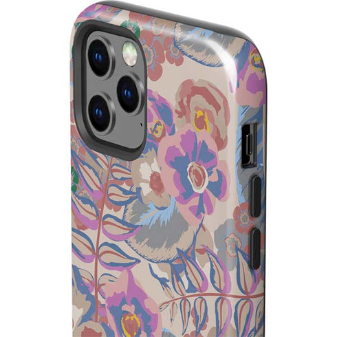 Warm Taupe Floral iPhone 12 Pro Impact Case