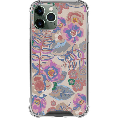 Warm Taupe Floral iPhone 12 Pro Max Clear Case
