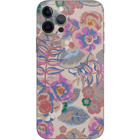 Warm Taupe Floral iPhone 12 Pro Skin