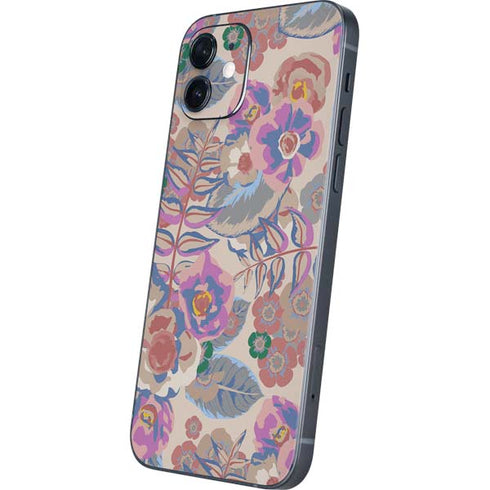 Warm Taupe Floral iPhone 12 Skin