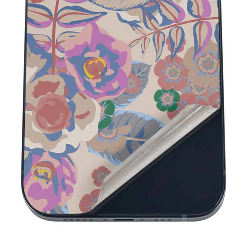 Warm Taupe Floral iPhone 12 Skin