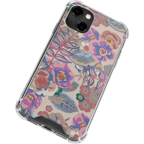 Warm Taupe Floral iPhone 13 Clear Case