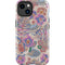 Warm Taupe Floral iPhone 15 Plus Impact Case