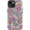 Warm Taupe Floral iPhone 14 Plus Impact Case