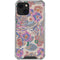 Warm Taupe Floral iPhone 14 Plus Clear Case